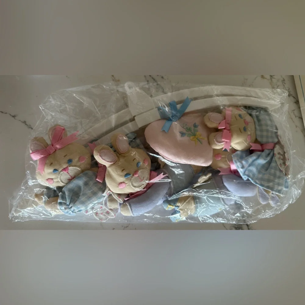 House of Hatten Decorative Baby Mobile Bunny & Hearts It’s Musical! NIB